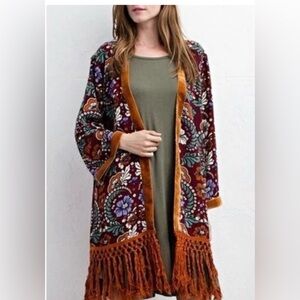 Jodifl Velvet Fringe Kimono